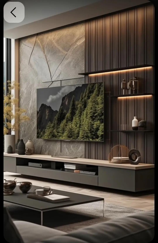 ديكورات داخلية عصرية جبس بديل الخشب