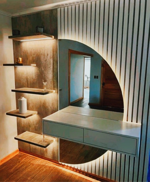 ديكورات داخلية عصرية جبس بديل الخشب