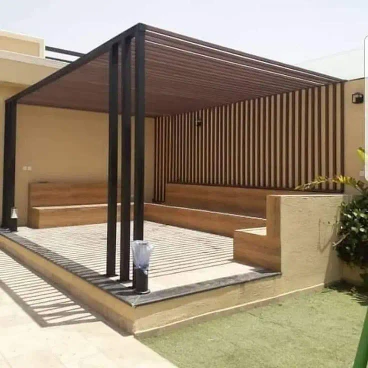 برجولات حديد وخشب 